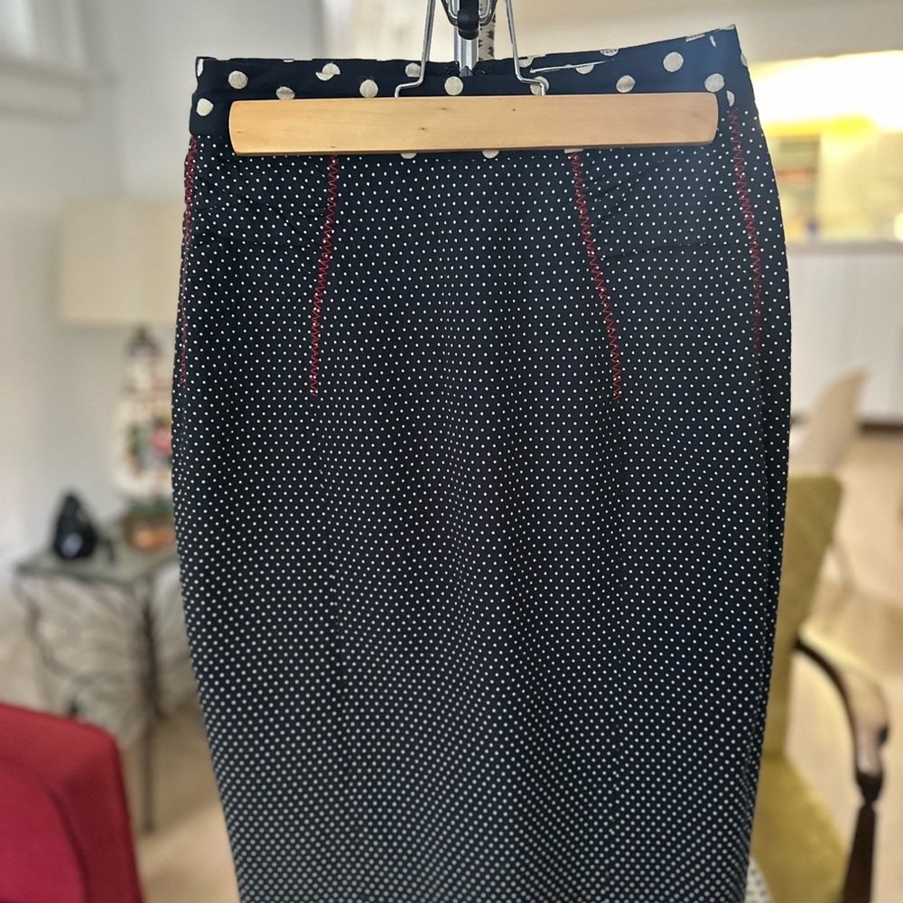 Yoana Baraschi navy blue and White Dotted Pencil Skirt